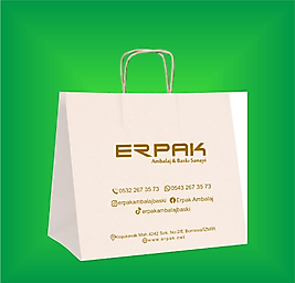 BURGU SAPLI KRAFT ÇANTA BEYAZ 45*15*33