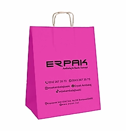 BURGU SAPLI KRAFT ÇANTA FUŞYA 25*12*31